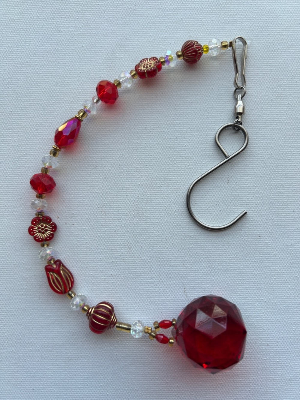 14” Large handmade red suncatcher
